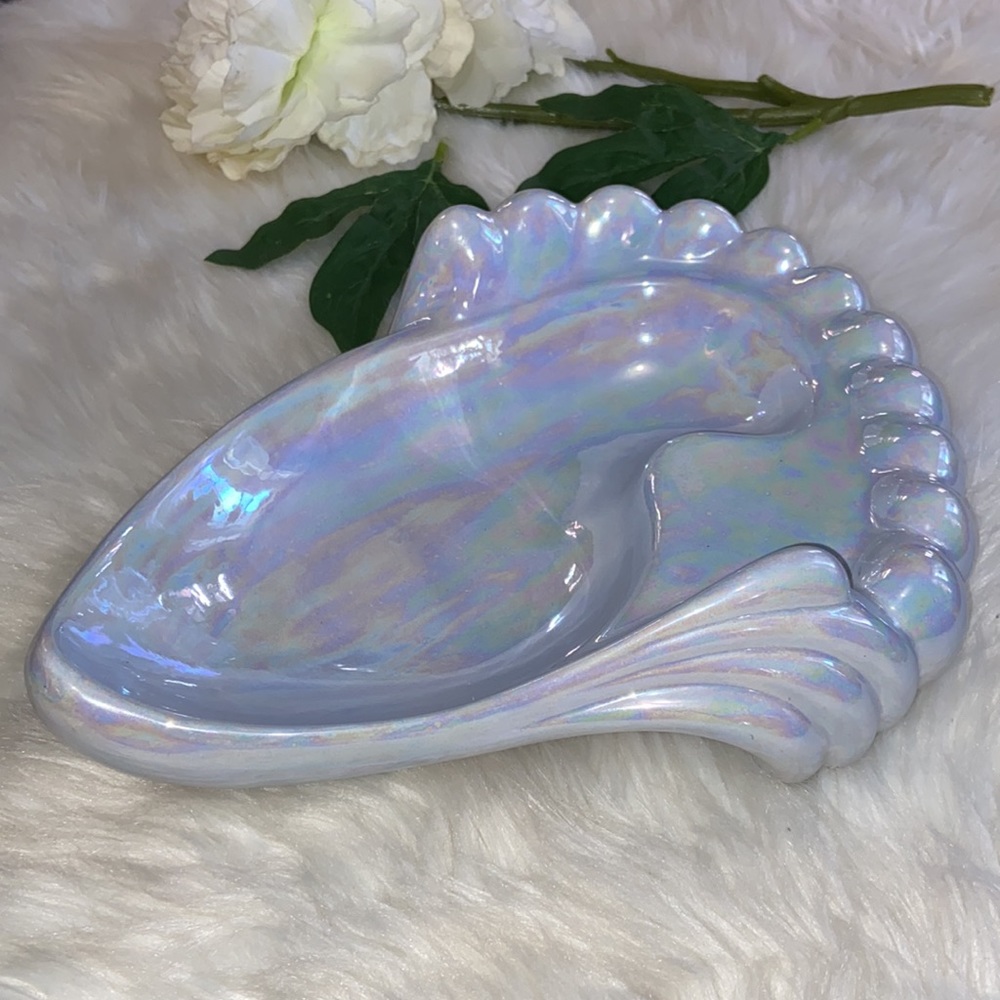 2/14/61 Unique JAB Iridescent Blue Shell Display Ceramic Tray - Picture 7 of 17